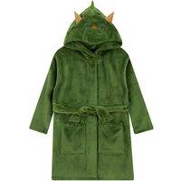 Harry Bear Boy's Dinosaur Dressing Gown With 3D Horns in Green | Size: 5-6 Years
