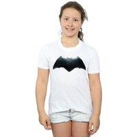 DC Comics Girl's Justice League Movie Batman Emblem Cotton T-Shirt in White | Size: 12-13 Years