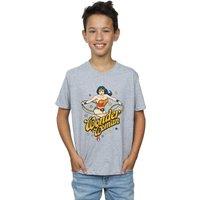 DC Comics Boy's Wonder Woman Stars T-Shirt in Grey | Size: 12-13 Years