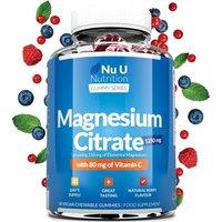 Nu U Nutrition Magnesium Gummies for Kids 5+ & Adults - Berry Flavour, Vegan in Blue | Size: Pack of 60