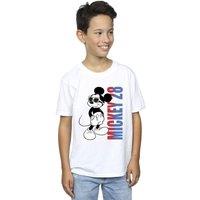 Disney Boy's Mickey Mouse Gradient T-Shirt in White | Size: 9 Years