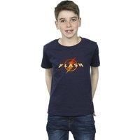 DC Comics Boy's The Flash Red Lightning T-Shirt in Navy | Size: 5-6 Years