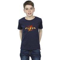 DC Comics Boy's The Flash Red Lightning T-Shirt in Navy | Size: 9 Years