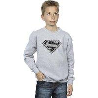 DC Comics Boy's Superman Logo Sketch Sweatshirt in Grey | Size: 12-13 Years