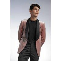 Burton Men's Pink Wide Lapel Velvet Tailored Fit Tuxedo Jacket | Size: 44R