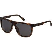 Police Men's SPLN33E-59878P Square/Rectangle Sunglasses in Brown