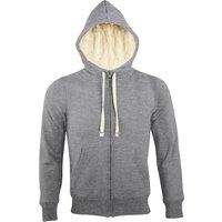 SOL'S Men's Sherpa Zip-Up Hooded Sweatshirt Hoodie in Grey | Size: Medium