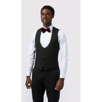 Limehaus Men's Stretch Black Regular Tuxedo Waistcoat | Size: 50R