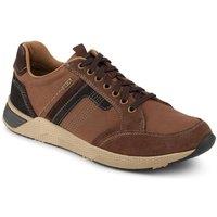 Pavers Men's Wide Fit Leather Casual Cushioning Trainers in Brown | Size: 10