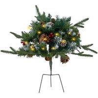 Living and Home Artificial Pre-Lit Christmas Planter Bushes Decorations | Size: 1 Pack