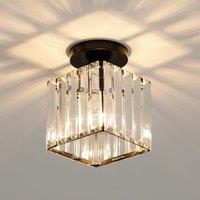 COMELY K9 Crystal Ceiling Lights, Square Ceiling lights, E27 Chandelier in Black