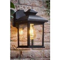 ValueLights Leo Matte Black Traditional Lantern IP44 Outdoor Wall Light