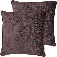 HomeSpace Direct Belmont Cushions 2 Pack in Aubergine | Size: 55 cm x 55 cm