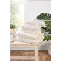 Rapport Home Linear 6 Piece Cotton Towels Bale Set Soft & Absorbent in Cream
