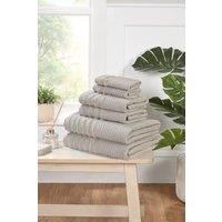 Rapport Home Linear 6 Piece Cotton Towels Bale Set Soft & Absorbent in Grey