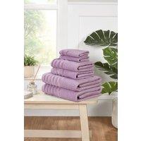 Rapport Home Linear 6 Piece Cotton Towels Bale Set Soft & Absorbent in Lavender