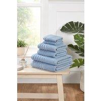 Rapport Home Linear 6 Piece Cotton Towels Bale Set Soft & Absorbent in Blue
