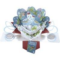 Suki Gifts 3D Christmas Pop Up Card - Owls in Wreath