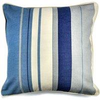Fusion 'Whitworth Stripe' Modern Striped Filled Cushion 100% Cotton in Blue | Size: 43 cm x 43 cm