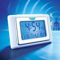 Bergstrom Battery-Operated Atomic Digital Clock with Date, Day & Temperature in White