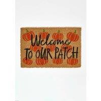 Homescapes Pumpkin Patch Non-Slip Coir Doormat, 40 x 60 cm in Orange