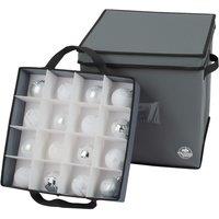 Christmas Village Collapsible 64 Christmas Bauble Storage Bag - Red in Grey