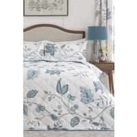 Dreams & Drapes 'Samira' Richly Illustrated Floral Print Duvet Cover Set in Teal | Size: Single
