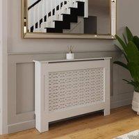 FWStyle Geometric Medium White Radiator Cover (H) 82.3 (W) 112 (D) 19cm