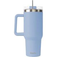 Keplin Tumbler 40 oz with Handle, Travel Mug, Thermal Flask with Straw & Lid in Light Blue