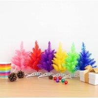 Voltico 1FT Mini Colours Tree Tabletop Small Artificial Xmas Tree in Red | Size: 30 cm