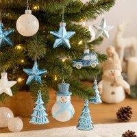 Voltico Christmas Ornament Set 12PCS Shatterproof Blue Baubles | Size: 12 Pack