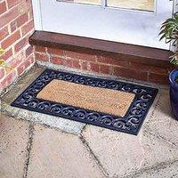 Marco Paul Tan Coir Plain Nonslip Doormat Insert 53x23cm in Beige | Size: 100 cm diameter