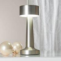 Coopers of Stortford Rechargeable Table Lamp with Touch Light & Metal Finish in Silver
