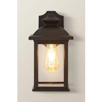 ValueLights Leo Matte Black Traditional Lantern IP44 Wall Light with LED Bulb