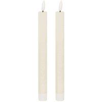 Hill Interiors Luxe Collection Natural Glow Electric Candle Pack of 2 in Ivory