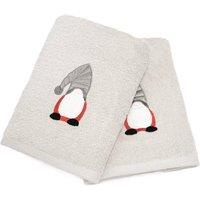 Allure Bath Fashions Luxury Gonk Christmas Hand Towels - 100% Cotton Festive Tea Towels in Grey