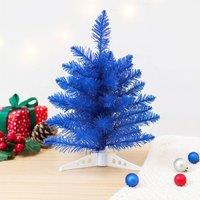 Voltico 1FT Mini Colours Tree Tabletop Small Artificial Xmas Tree in Mid Blue | Size: 30 cm
