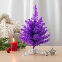 Voltico 1FT Mini Colours Tree Tabletop Small Artificial Xmas Tree in Purple | Size: 30 cm