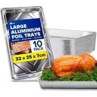 ebake Aluminium Foil Trays - For Baking, BBQ, Roasting & Food Storage in Silver | Size: 5 Pack