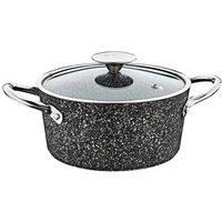 OMS 20cm Granite Coated Aluminium Pot in Black | Size: 20 cm