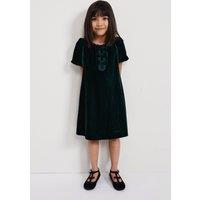 Phase Eight Girl's Beatrice Velvet Swing Dress in Bottle Green | Size: 3-4 Years