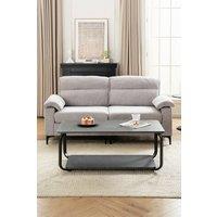 Living and Home 2-Seater Chenille Upholstered Sofa in Grey