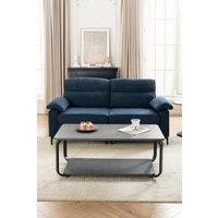 Living and Home 2-Seater Chenille Upholstered Sofa in Blue