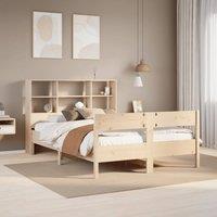 Berkfield Home Bookcase Bed without Mattress 150x200 cm King Size Solid Wood Pine in Brown