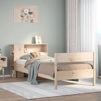 Berkfield Home Bookcase Bed without Mattress 75x190 cm Small Single Solid Wood Pine in Brown