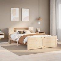 Berkfield Home Bookcase Bed without Mattress 120x200cm Solid Wood Pine in Brown | Size: Small Double