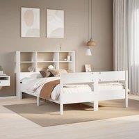 Berkfield Home Bookcase Bed without Mattress White 120x200cm Solid Wood Pine | Size: Small Double