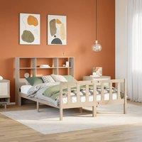 Berkfield Home Bookcase Bed without Mattress 150x200 cm King Size Solid Wood Pine in Brown