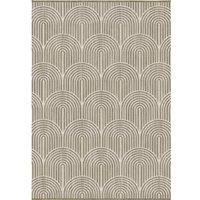 THE RUGS Flatweave Indoor Outdoor Reversible Rug Pangli Durable Polypropylene in Beige | Size: 120 cm x 170 cm