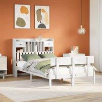 Berkfield Home Bookcase Bed without Mattress White 135x190 cm Double Solid Wood Pine